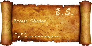 Braun Sándor névjegykártya