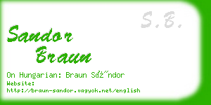 sandor braun business card